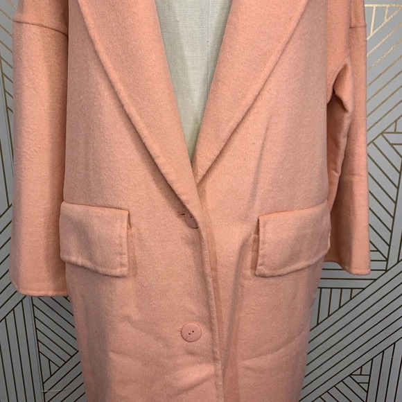 Zara Double Breasted Oversized Coat in Tangerine Blogger Fav Size US Small - Picture 4 of 12